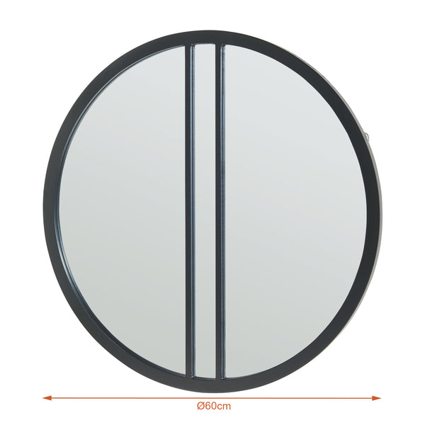 Specchio da parete Suomussalmi Ø60 cm Nero [en.casa]