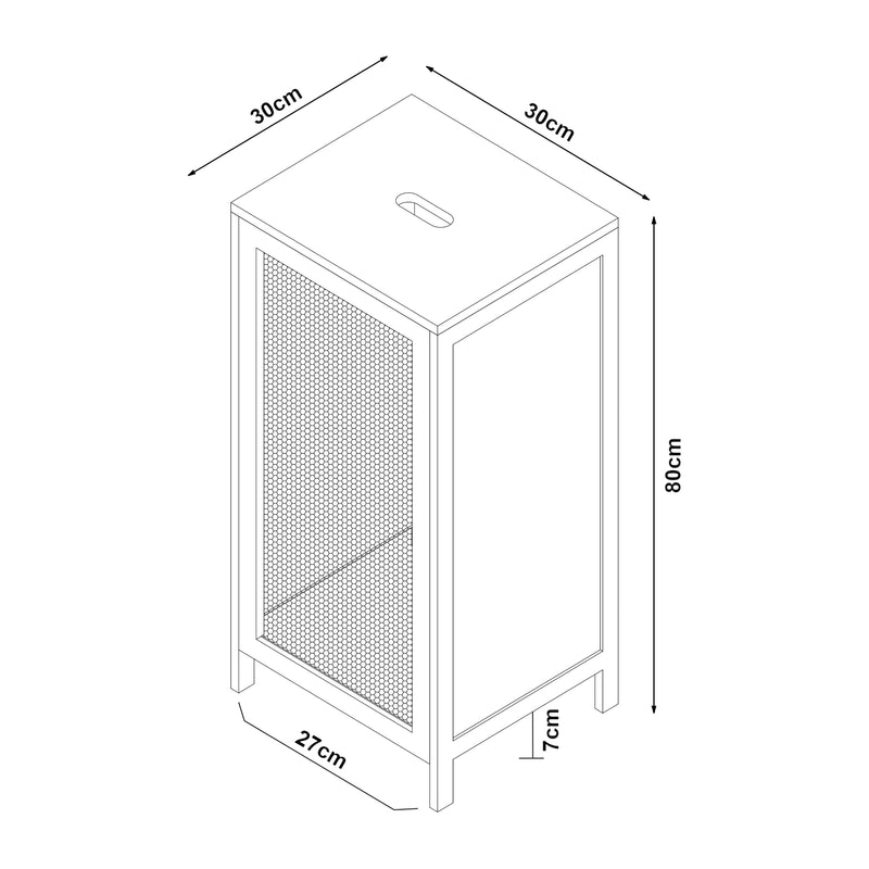 Schizzo in scala Mobile Portabiancheria Tervola Capienza 51L 80x30x30 cm [en.casa] 