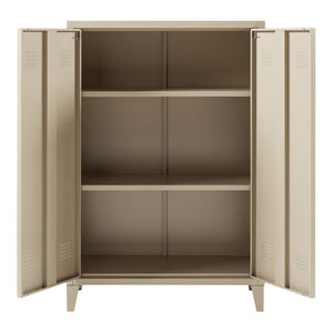 Armadietto da Ufficio Oripää in Acciaio 110 x 75 x 33 cm color Cammello [en.casa] 
