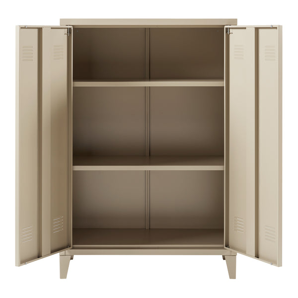 Armadietto da Ufficio Oripää in Acciaio 110 x 75 x 33 cm color Cammello [en.casa] 