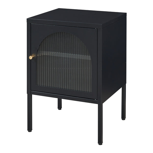 Comodino Karlskrona 60x42,5x40 cm Nero, opaco [en.casa]