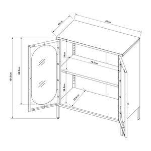 Sideboard Karlskrona 102x80x40 cm Nero, opaco [en.casa]