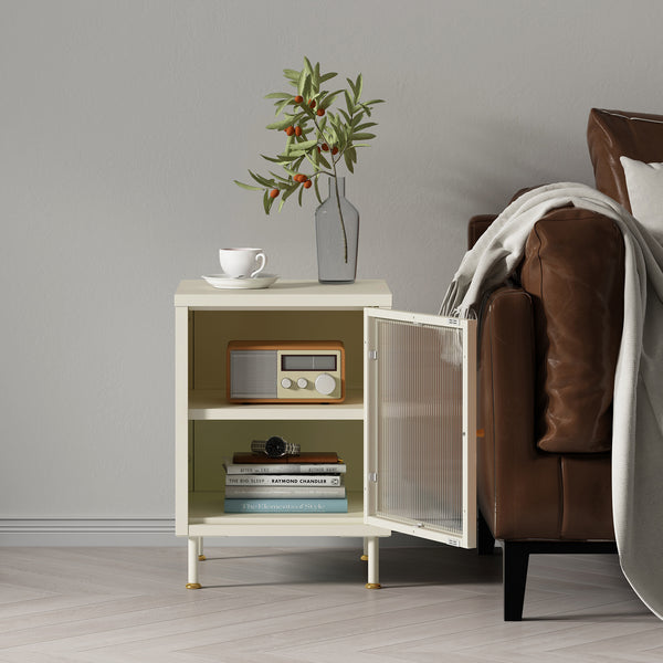 Mobiletto Lindau 56x40x40 cm Bianco crema [en.casa]