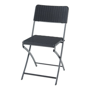 Set di sedie pieghevoli Mark 2 pz. effetto rattan, nero [en.casa]