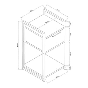 Tavolino laterale Namsskogan 62x33x32cm effetto noce [en.casa]