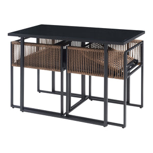 Set di mobili da giardino Accadia 3 pz. Nero/Marrone [casa.pro]