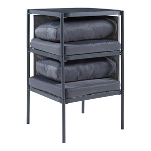 Set di mobili da giardino Accettura 3 pz. Alluminio Grigio [casa.pro]