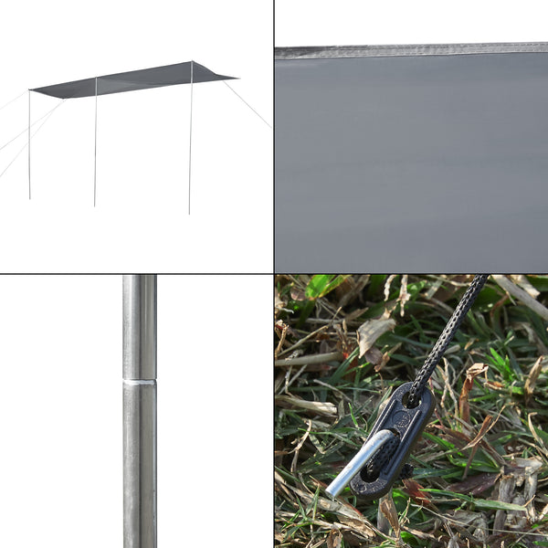 Tendalino per roulotte Beuningen 400x240x235 cm Grigio [pro.tec]