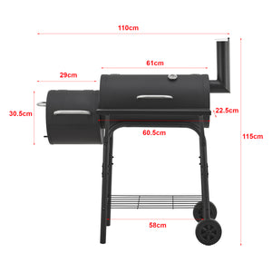 Carrello barbecue Arielli 115x110x64cm Nero [casa.pro]