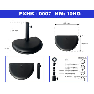 Piedistallo per Ombrellone Bisenti Blocco Semicircolare - Nero casa.pro 