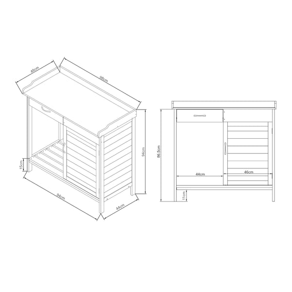 Tavolo da piantagione Aliano Legno di abete Grigio [casa.pro]