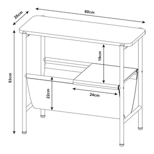 Tavolino laterale Samnanger 60x28x53cm Nero [en.casa]