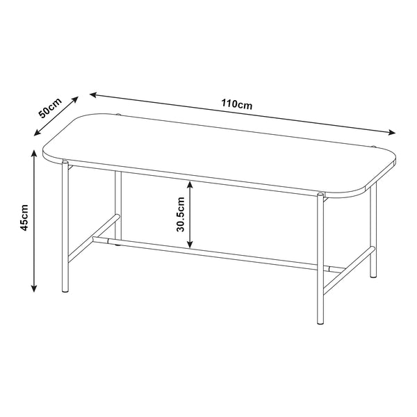 Tavolino da salotto Samnanger 110x50x45cm Nero [en.casa]