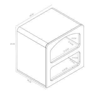 Tavolino laterale Vågå 45x40x30 cm Bianco [en.casa]