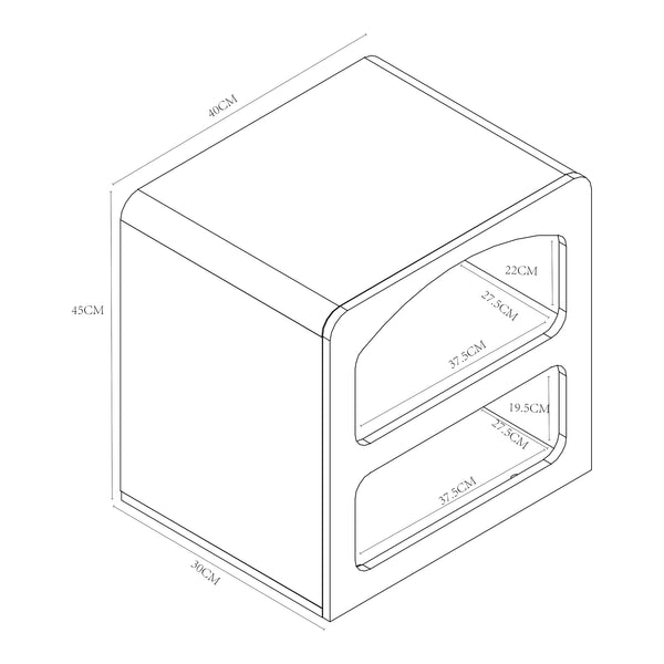 Tavolino laterale Vågå 45x40x30 cm Bianco [en.casa]