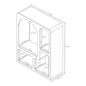 Scaffale da terra Vågå 80x60x24 cm Bianco [en.casa]