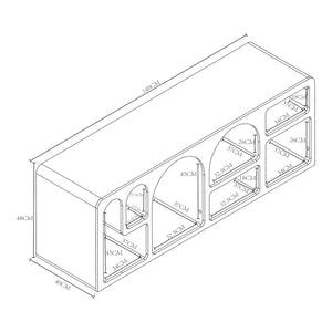 Tavolino TV Vågå 140x40x48 cm Bianco [en.casa]