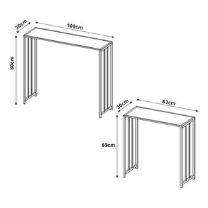 Consolle Ørsta set da 2 nero [en.casa]