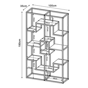 Scaffale da Terra Råde 180 x 100 x 35 cm - Nero [en.casa]