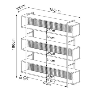 Scaffale a colonna Randaberg 180x180x33 cm Nero [en.casa]