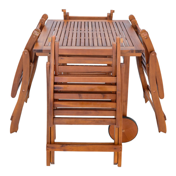 Set di mobili da giardino Ancarano 5 pz. Legno di acacia certificato FSC® [en.casa]