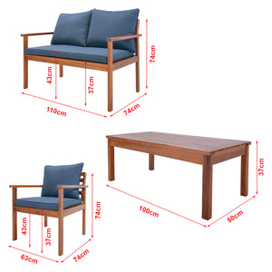 Set di mobili da giardino Brittoli 4 pz. Legno di acacia certificato FSC® [en.casa]