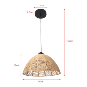 Lampada a sospensione Romsey Metallo+Rattan [lux.pro]