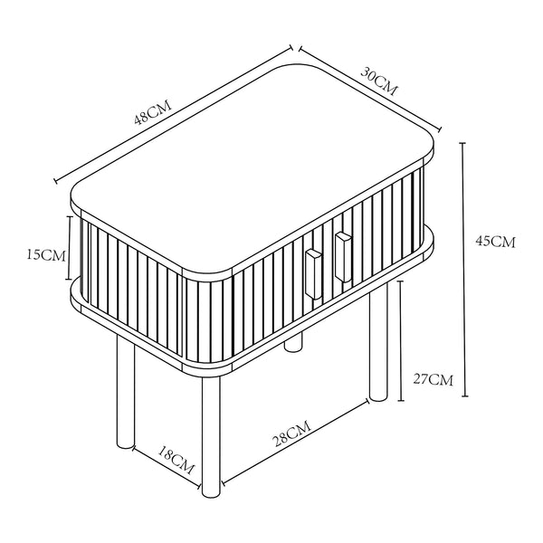 Tavolino laterale Tvedestrand 48x30x45 cm Colore legno/Nero [en.casa]