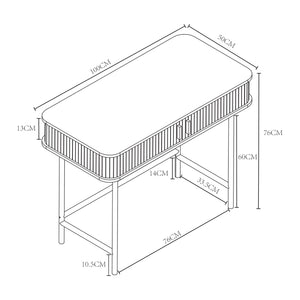 Consolle Tvedestrand 100x50x76 cm Colore legno/Nero [en.casa]