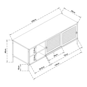 Mobile TV Tysnes 120x40x45 cm effetto quercia/nero [en.casa]