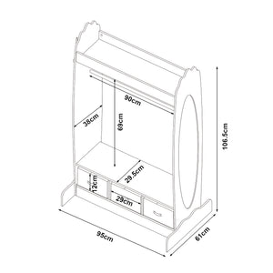 Guardaroba per bambini Moskenes 107x95x61 cm Bianco [en.casa]