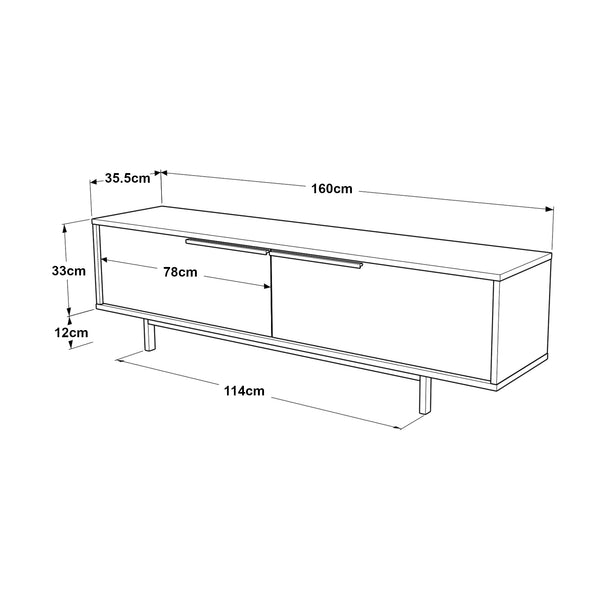Mobile TV Kvænangen in look quercia e rattan [en.casa]