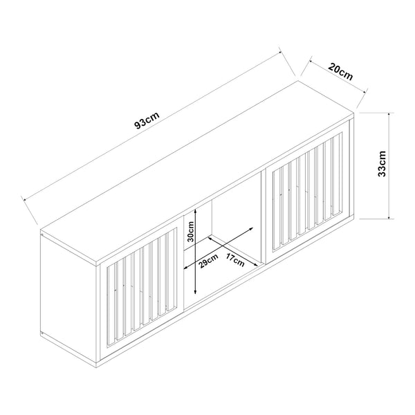 Mensola da parete Ypäjä 93x20x33 cm Bambù [en.casa]