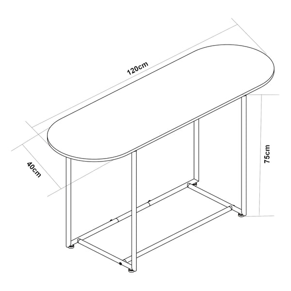 Consolle Nordfron 120x40x75 cm Marmo, bianco [en.casa]