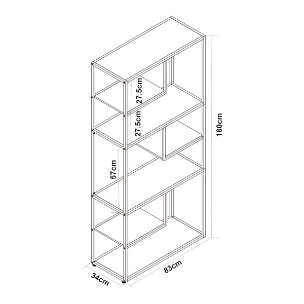 Libreria Østre 180x83x34 cm Nero/effetto noce [en.casa]
