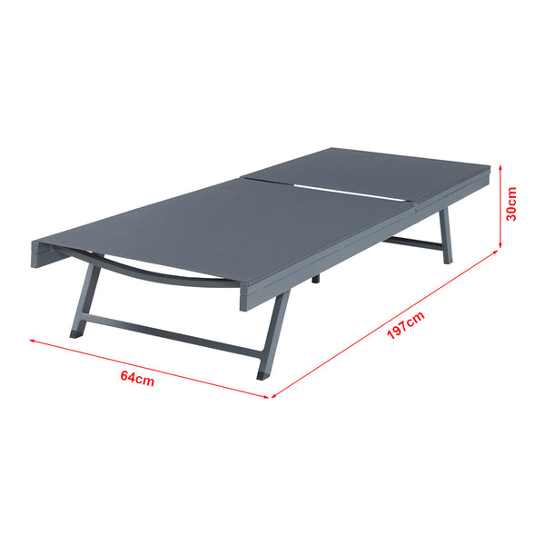 Set Baragiano di Tavolino e 2 Lettini Prendisole - Antracite/Grigio casa.pro