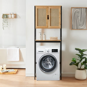 Armadietto Sopra Gabinetto Lavatrice Tervola Mobile Sovrastruttura per Bagno 172x63x27 cm [en.casa] 