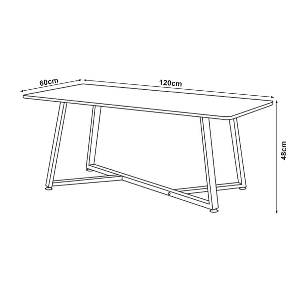 Tavolino da salotto Riskiften 120x60x48 cm effetto marmo, nero [en.casa]