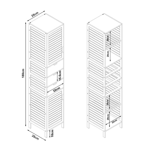 Pensile Boksereys 180x35x35 cm Bambù [en.casa]