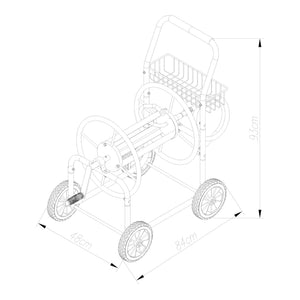 Carrello Avvolgitubo Gelibolu in Acciaio 84 x 48 x 93 cm pro.tec
