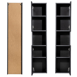 Mobile a Colonna Pensile da Bagno NEWPORT 140x30x25 cm - Nero [en.casa]