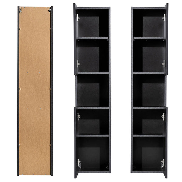 Mobile a Colonna Pensile da Bagno NEWPORT 140x30x25 cm - Nero [en.casa]