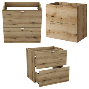 Set SKELBOLU di 4 Mobili da Bagno - Effetto Rovere [en.casa]