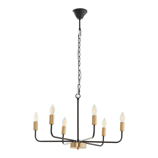 Lampadario Bishop Metallo Nero/Ottone [lux.pro]