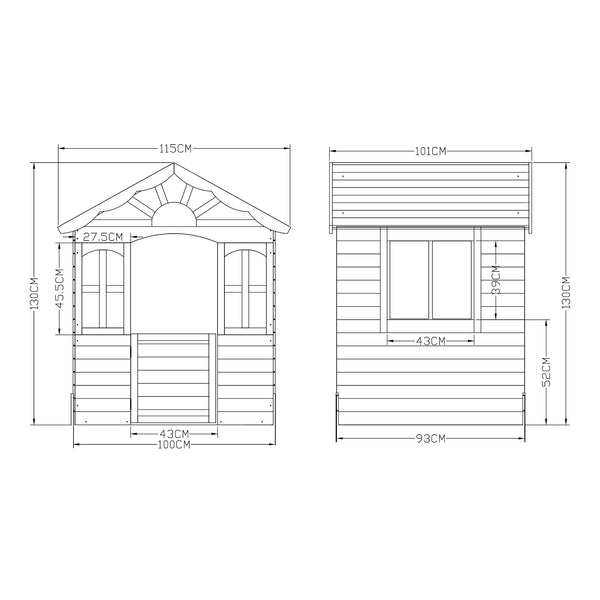 Casetta Giocattolo Lulä da Esterno in Legno di Abete 130x115x101 cm casa.pro