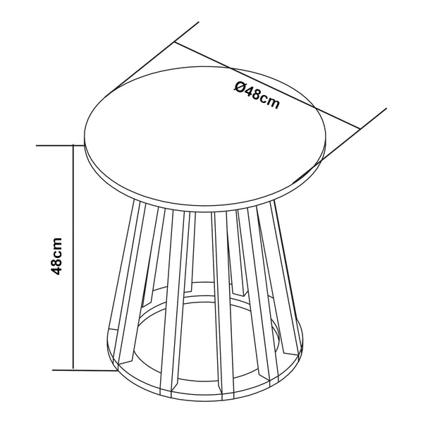 Tavolino laterale Lensuu 48xØ48 cm Verde pastello/Quercia [en.casa]