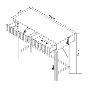Consolle Luniehti 100x40x75 cm Nero/Natur [en.casa]