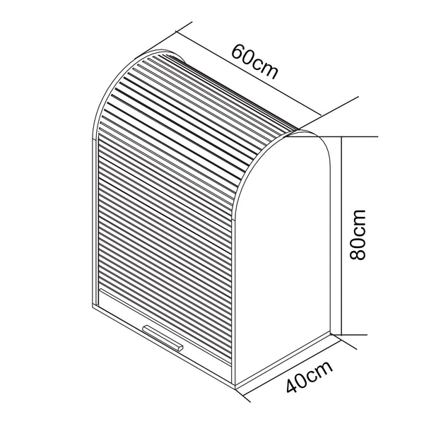 Armadietto con Anta a Serrandina Kavlinge 80x60x40 cm Naturale / Grigio [en.casa]