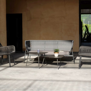 Set di 2 Tavoli Bassi Aymavilles con Piani Triangolari Curvi - Grigio Antracite casa.pro