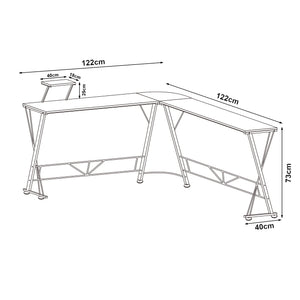 Scrivania Yremso a forma di L 122x122x98 cm Nero [en.casa]